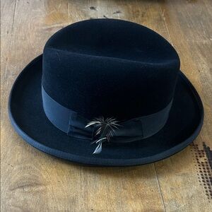 Beaver Brand Hats, Homburg, 7 3/8? EUC, measurements in description.